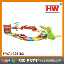 Hot Selling plastic 101pcs funny with light and music slot track car